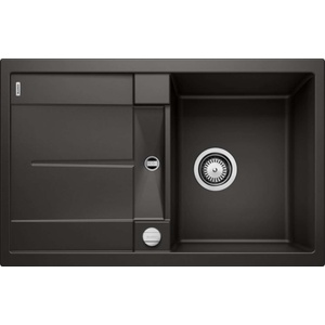 BLANCO Metra 45 - Мивка от Silgranit, 78x50 см, с регулиране на оттока, черна 525914 (525914) Мивка за вграждане
