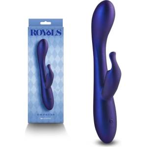  Вибратор с клитор стимулатор, кралска наслада, 19, 1см. - Royals Empress Blue (NSTOYS1061)