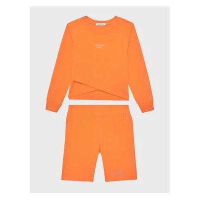 Calvin Klein Jeans Комплект суитшърт и клин IG0IG01929 Оранжев Regular Fit (IG0IG01929)