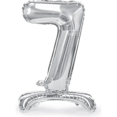 PartyDeco Свободностоящ балон от фолио 7 сребрист 70 см