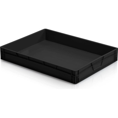 TBA Plastové obaly s.r.o. Plastová ESD Euro přepravka 800 x 600 x 120 mm, plný úchyt
