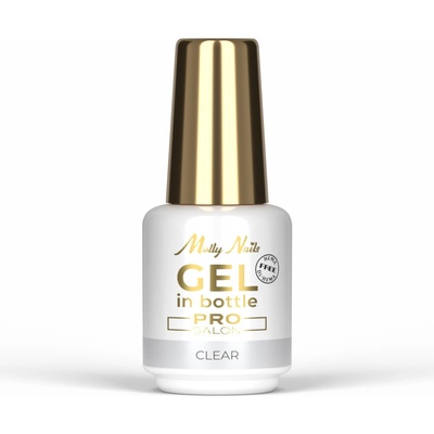 MollyNails Pro Salon gel na nehty v lahvičce s štětečkem clear 15g