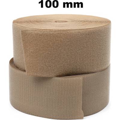 Pásek na suchý zip našívací Háček a Smyčka set béžový 100 mm x 25 bm