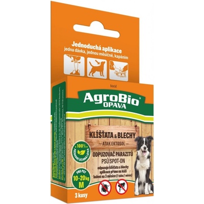AgroBio Atak Ektosol Odpuzovač parazitů psů SpotOn XS 3 x 0,7 ml
