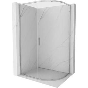 Mexen Exo-S Полукръгла асиметрична плъзгаща се душ кабина 120 x 80 см, (8131-120-080-01-00)