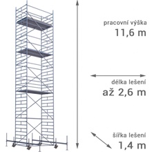 Lešení RUX MOBILO 1400 11,6 m 180 cm