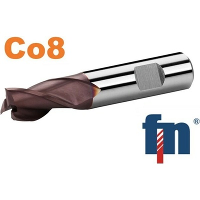 Stopková fréza 2x4mm pro drážky per krátká nesouměrná 3bř. HSS Co8 TiAlN weldon , typ N 230418.020 TiAlN