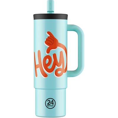 24Bottles termohrnek Straw Cup Hey! Blue 800 ml