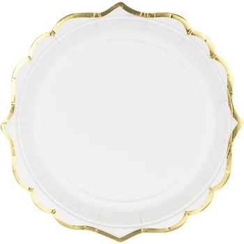 Image 1 of PartyDeco Чинии - бели със златист край 6 бр