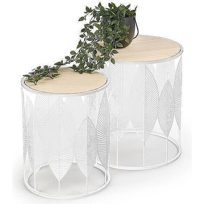 Комплект 2 броя маси Folla натурално и бяло