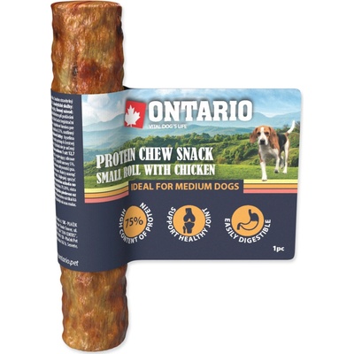 Ontario Protein žvýkací pamlsek malá rolka s kuřecím 12,7 cm