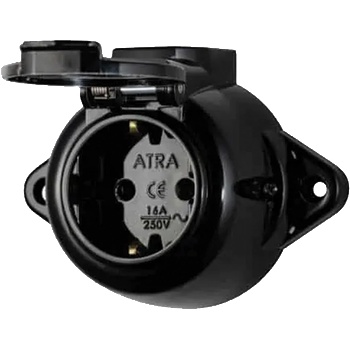 ELMARK Antique КОНТАКТ С КАПАК 16А 250v ip44 ЧЕРЕН (190207)