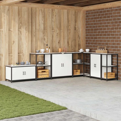 vidaXL Съхранение в кухнята HATTEM Бяло 90 x 50 x 92 см Стомана (874983)