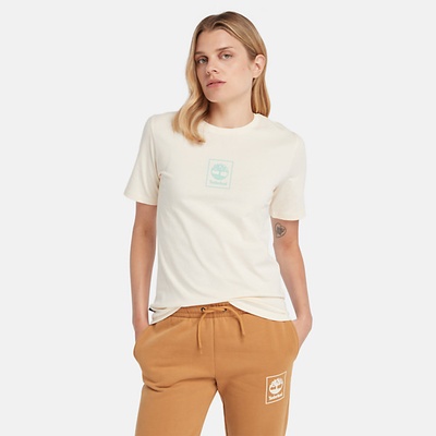 Timberland Дамска тениска Stack Logo T-Shirt for Women in Beige - XS (TB0A69AWEC9)