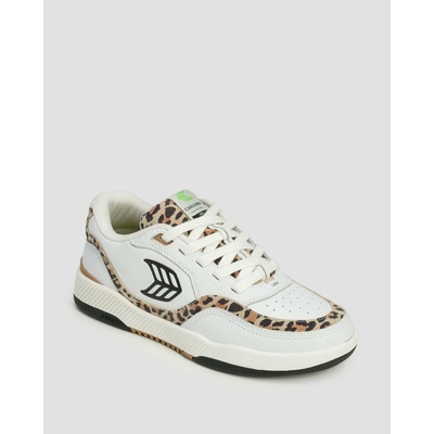 Cariuma dámské vonočasové boty UBA White Leather Leopard Print Suede Black Logo Sneaker