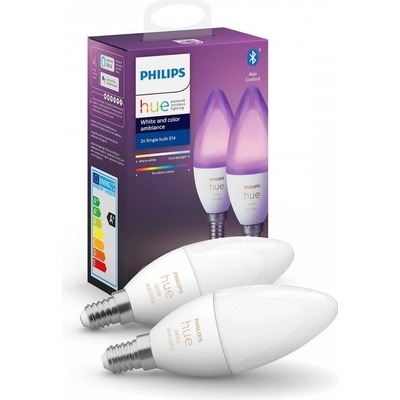 Hue WACA sada 2x LED žárovka E14 B39 4W 470lm 2000-6500K RGB IP20