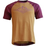 Zimtstern Мъжка фланелка с къс ръкав за колоездене Zimtstern Pureflowz Shirt S/S Cycling jersey - Golden Brown / Windsor Wine (056-3322-0513)