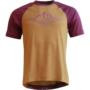 Zimtstern Мъжка фланелка с къс ръкав за колоездене Zimtstern Pureflowz Shirt S/S Cycling jersey - Golden Brown / Windsor Wine (056-3322-0513)