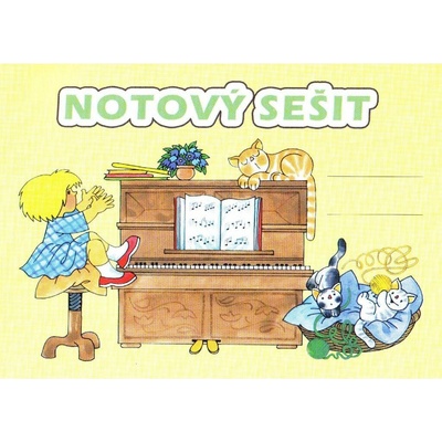 Notový sešit obrázek: pianino, 32str.