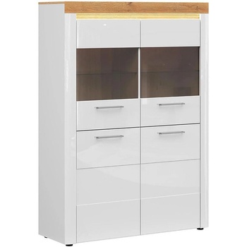 Витрина Horton Reg2d2w златен дъб грандсон и бял гланц