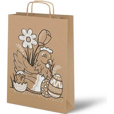 MFP 5252767 Taška velikonoční papír hnědý s uchem 22x28x10cm
