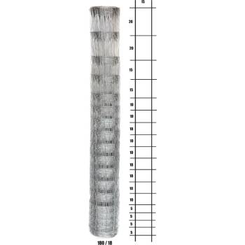 Uzlové lesnické pletivo výška 180 cm, 1,6/2,0 mm, 18 drátů