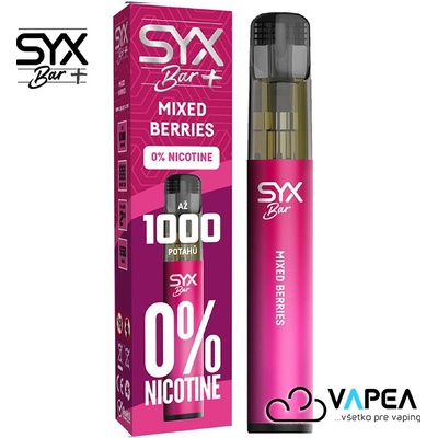 SYX Bar Zero Mixed Berries 0 mg 1000 poťahov
