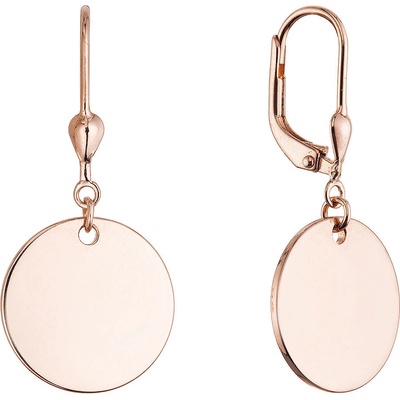 Pavona Pozlacené stříbrné náušnice placičky velké 61135 rose gold
