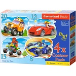 Castorland Пъзел Castorland 4 в 1 - Забавно състезание (B-043057) - baby