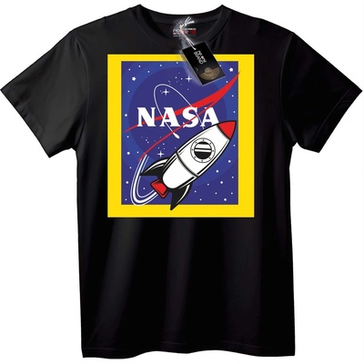 NOONEBRAND Тениска NASA ракета космос - 6XL, White