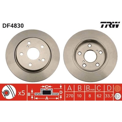 Brzdový kotúč (cena za 1ks) TRW DF4830