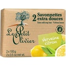 Le Petit Olivier extra jemné mydlo Verbena a citrón 2 x 100 g