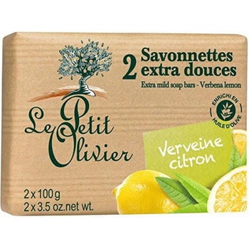 Le Petit Olivier extra jemné mydlo Verbena a citrón 2 x 100 g