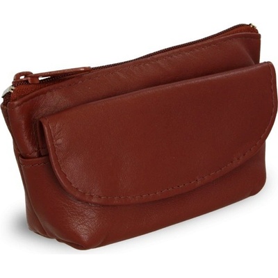 Arwel kožená se zipovou a klopnovou kapsičkou hnědá 619-0369-41