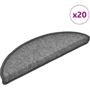 vidaXL Изтривалки за стълби, 20 бр. , 56x17x3 см, тъмносиви, полукръгли (B.V.)