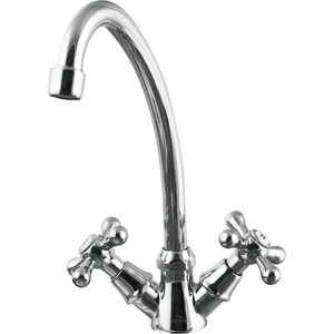 INVENA Кухненски смесител Invena Modena с двойна ръкохватка, гланциран хром (BZ-11-F0S-L)