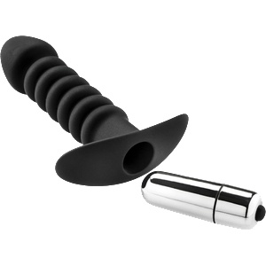 ZENN Toys ZENN Premium Ribbed Butt Plug with Strong Vibrating Bullet