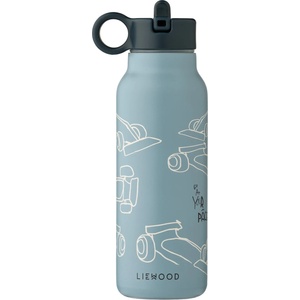 LIEWOOD Детска термо бутилка Liewood Kid's Falk Water Bottle 350 Insulated bottle - Race Cars / Beach Blue - размер 350 ml (533-2529-0411)