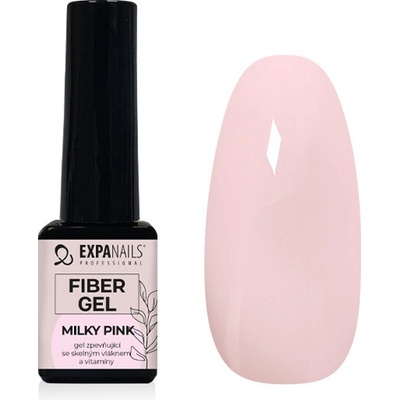 Expa nails Uv Led gel Fiber zpevňující gel se skelnými vlákny milky pink 5 ml