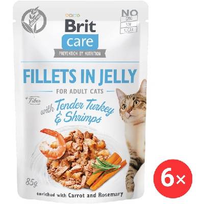 Brit Care Cat Fillets in Jelly with Tender Turkey & Shrimps 6× 85 g
