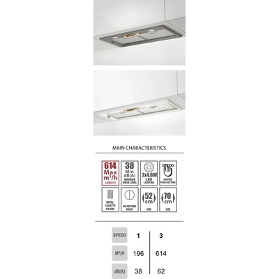 Faber INTEGRA PLUS WH A52 Аспиратор за пълно вграждане бял (INTEGRAPLUSwh)