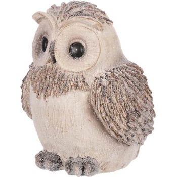 Zimná dekorácia Sova 11 x 15 x 9 cm polyresin