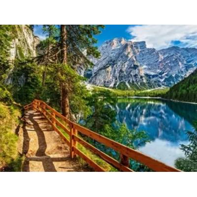 Norimpex - Puzzle Diamant painting: Trail along a mountain lake 30x40cm - 1 - 39 piese