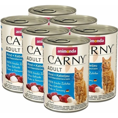 Animonda Carny Adult hovädzie, treska a koreňový petržlen 6 x 400 g