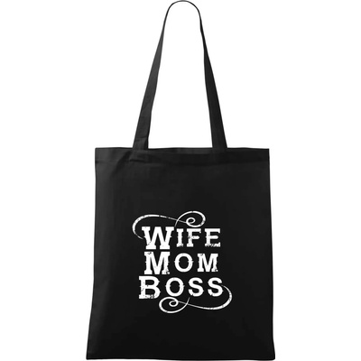 Wife mom boss Taška bavlnená 42 x 38 cm Čierna