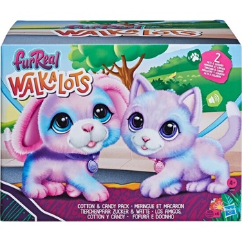 furReal Hasbro Friends Set Walkalots zvířecí pár Cotton & Candy interaktivní pes a kočka