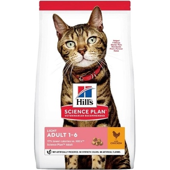 Hill's Нискокалорийна котешка храна Hill's Science Plan Feline Adult Light, с пилешко - 10кг