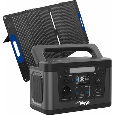 Akyga Преносима зарядна станция Akyga 600W 461Wh + 2×50W соларен панел (AK-PS-05) (AK-PS-05)