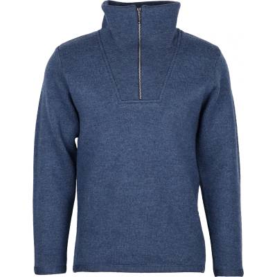 Flomax Мъжки вълнен пуловер Flomax Walk Troyer Jens Wool jumper - Jeans Melange (005-4665-0212)