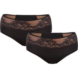 DORINA Комплект от два - Менструални бикини Dorina Eco Moon Lace Midi DORINA | Cheren | ЖЕНИ | XXL
